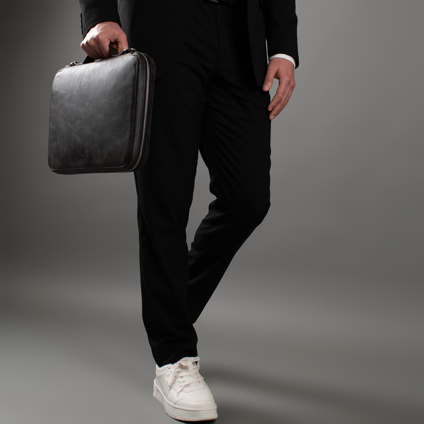 Hakiki Deri 14" SlimBag Organizer MacBook Çantası Antrasit