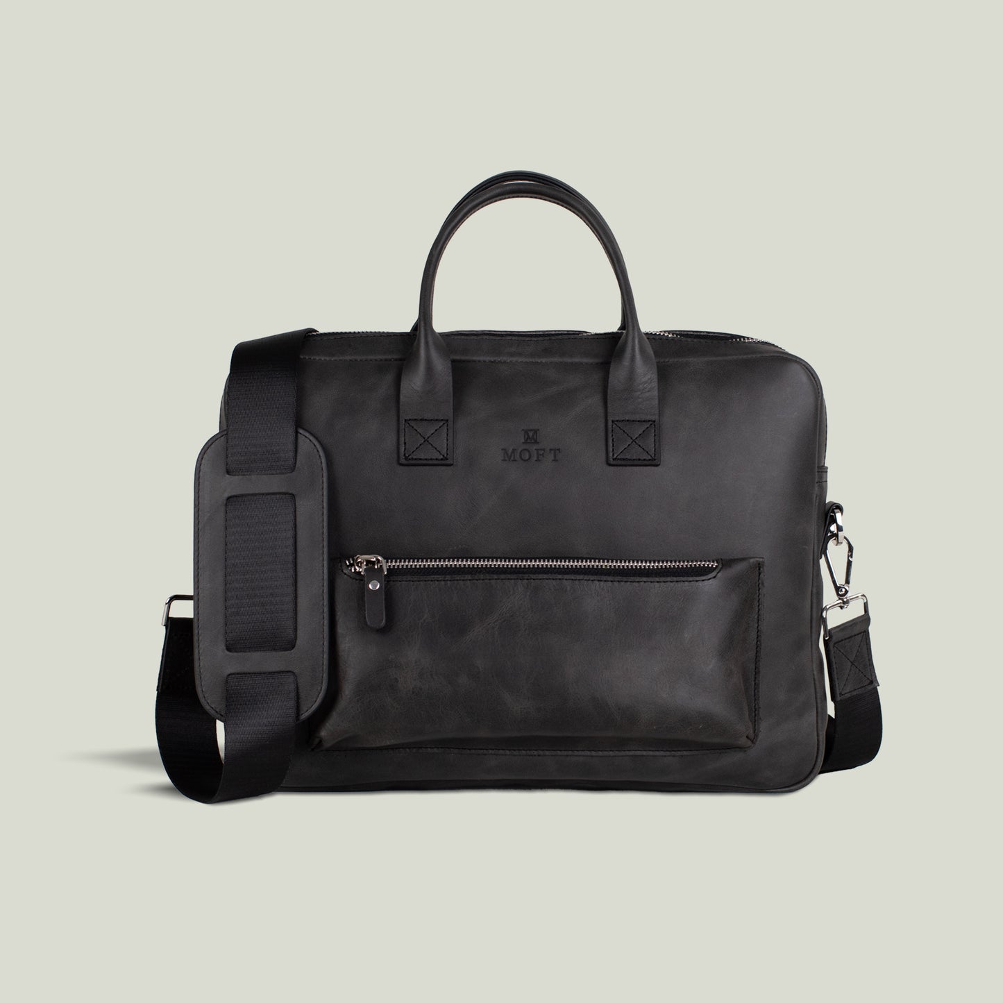 Genuine Leather Designer Briefcase Anthracite