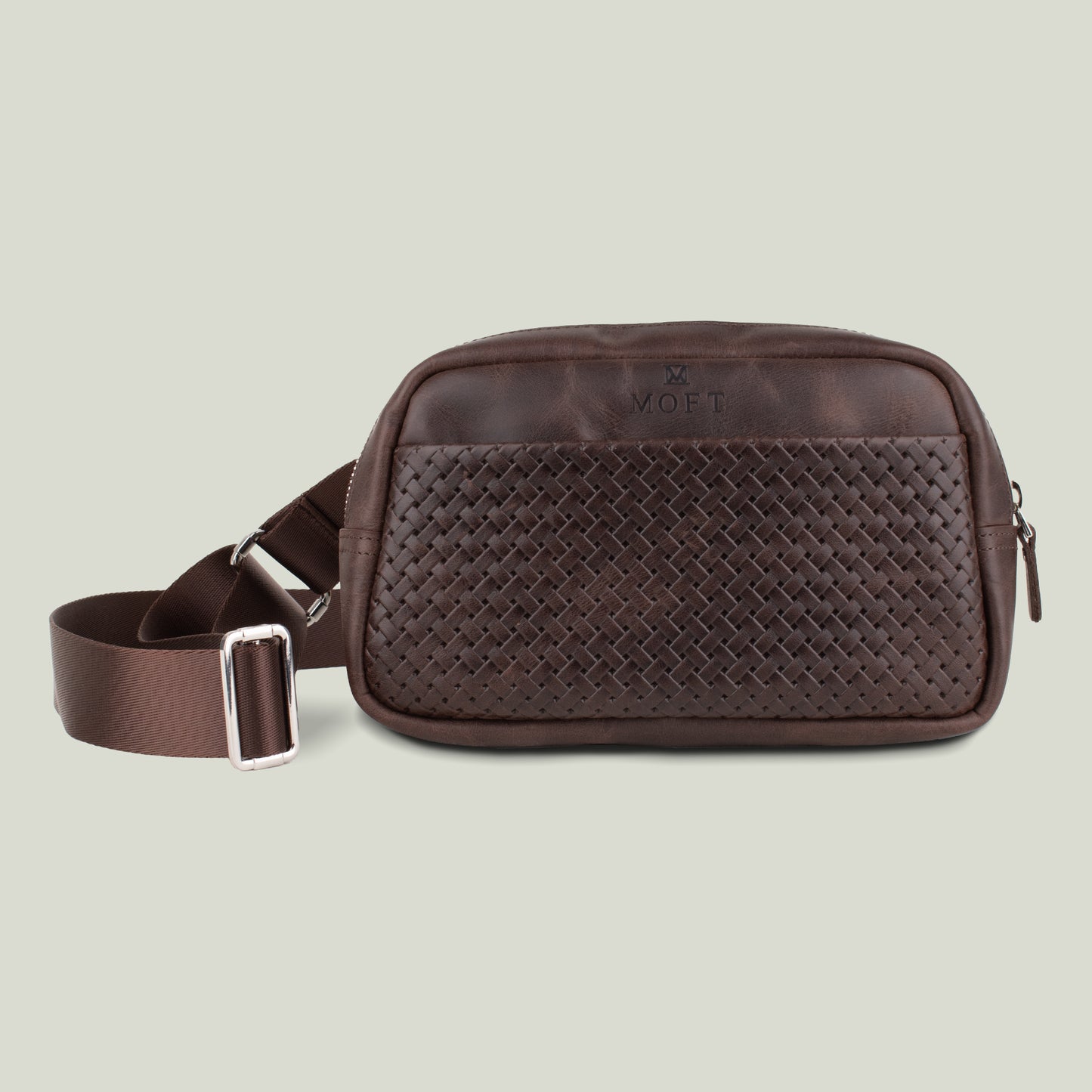 Genuine Leather Cross Body Bag Brown