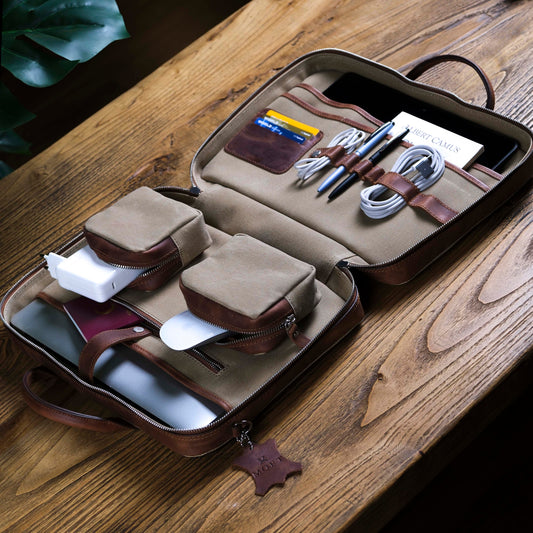 Hakiki Deri Prime Organizer Laptop Çantası