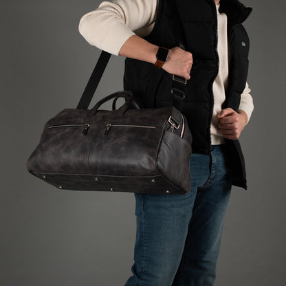 Genuine Leather Lounge Travel Bag Anthracite