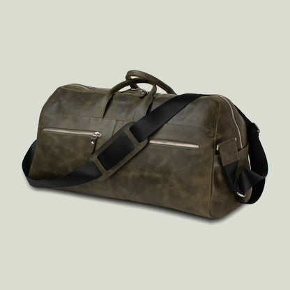 Genuine Leather Lounge Travel Bag Khaki 