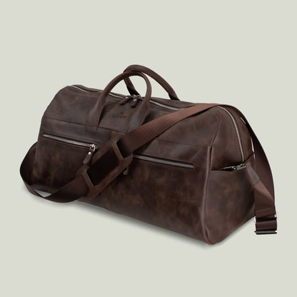 Genuine Leather Lounge Travel Bag Brown